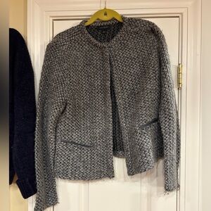 Ann Taylor Gray Tweed Blazer